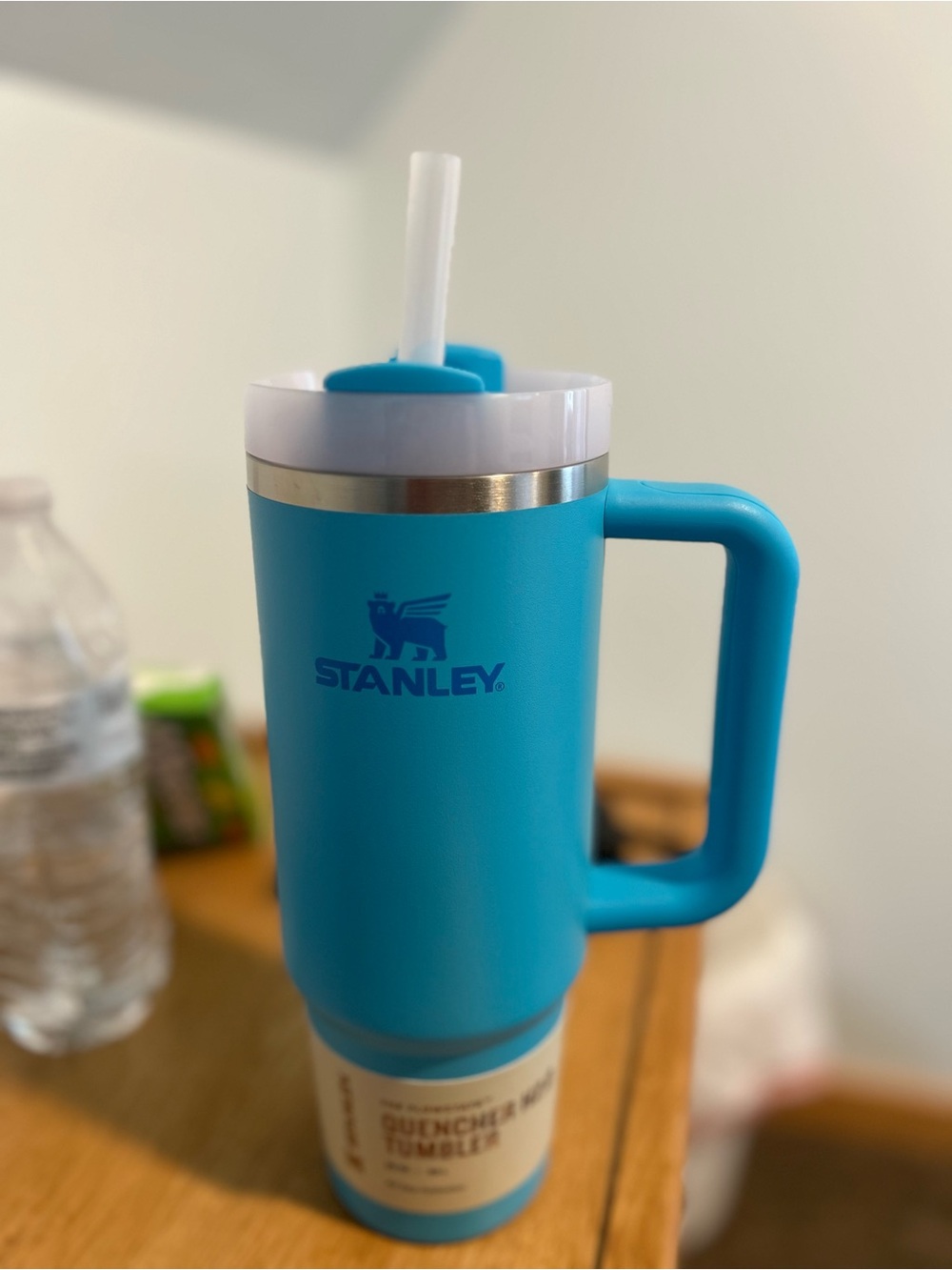 Stanley Blue Travel Mug with Handle and Straw